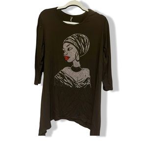 Midi Shirt With Female Art
